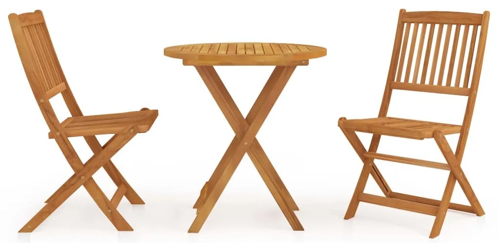 vidaXL Set mobilier grădină, pliabil, 3 piese, lemn masiv acacia