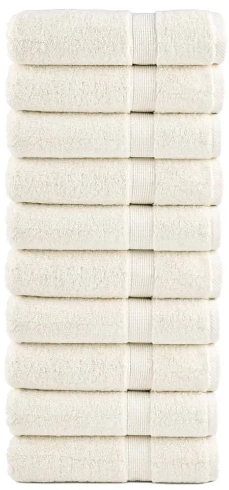 vidaXL Prosoape de duș premium SOLUND 10 buc. crem 70x140 cm 600 gsm