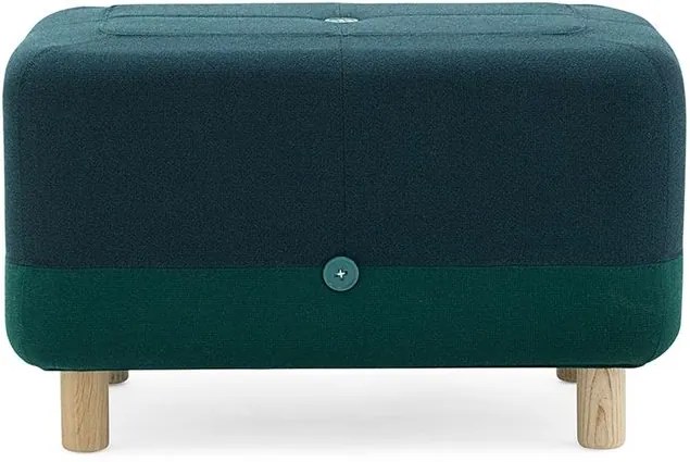 Taburet din textil verde si lemn Sumo Dark Green Hybrid Normann Copenhagen