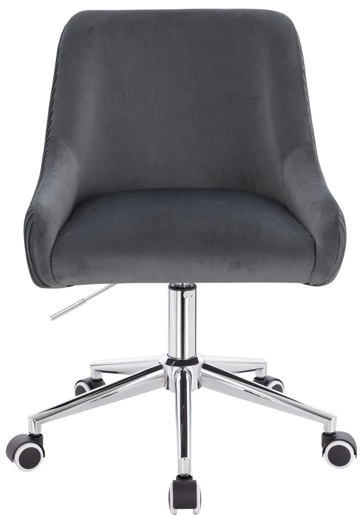 HR920K Scaun Grafit din Catifea cu Bază Cromata