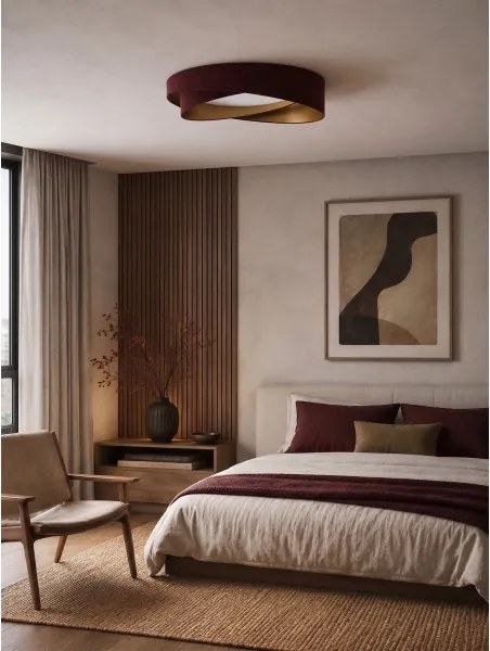 BRILAGI- Plafonieră LED VELVET TWIST LED/24W/230V 4000K Ø 55 cm vișiniu/auriu