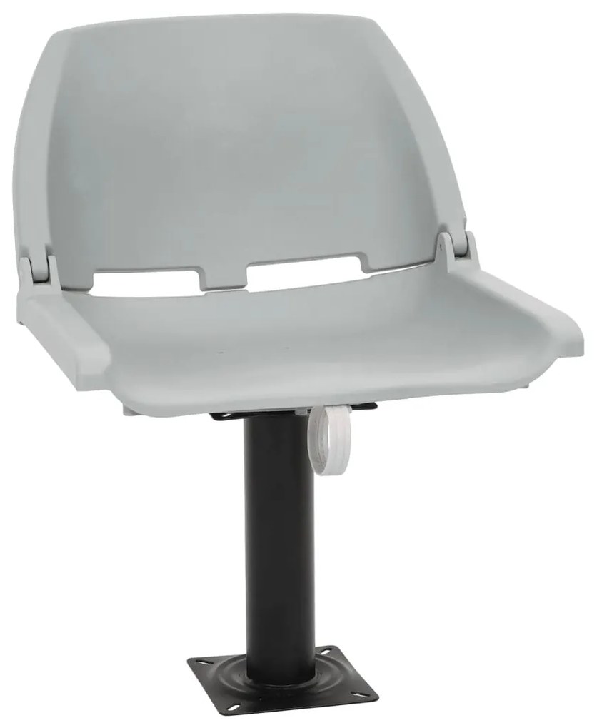 vidaXL Set scaun pliabil, 2 piese, fără pernă, gri, 48x51x41 cm