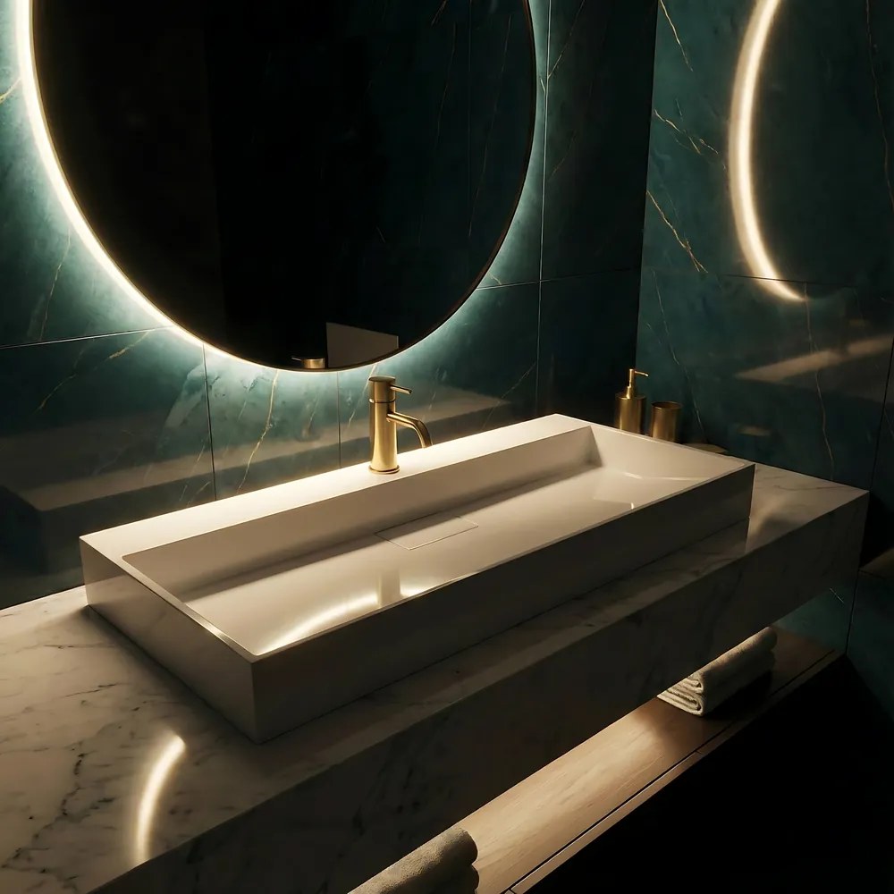 Lavoar pentru blat GOYA 100 cm alb