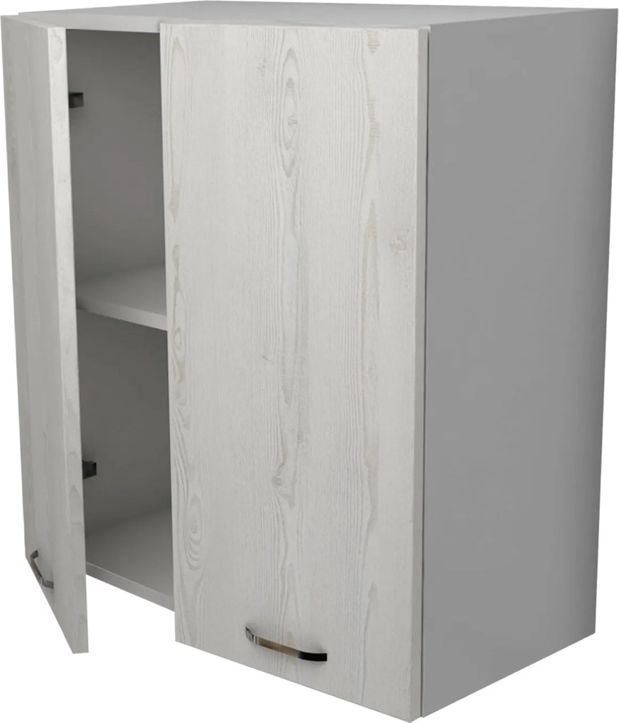 Corp Superior Lecce, 2 Usi, Pin Alb/Alb, 60 x 30 x 65 cm