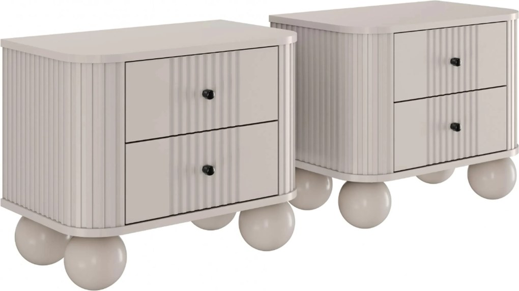 Set noptiere Vesper 56 cm - cașmir / mânere aurii / picioare rotunde