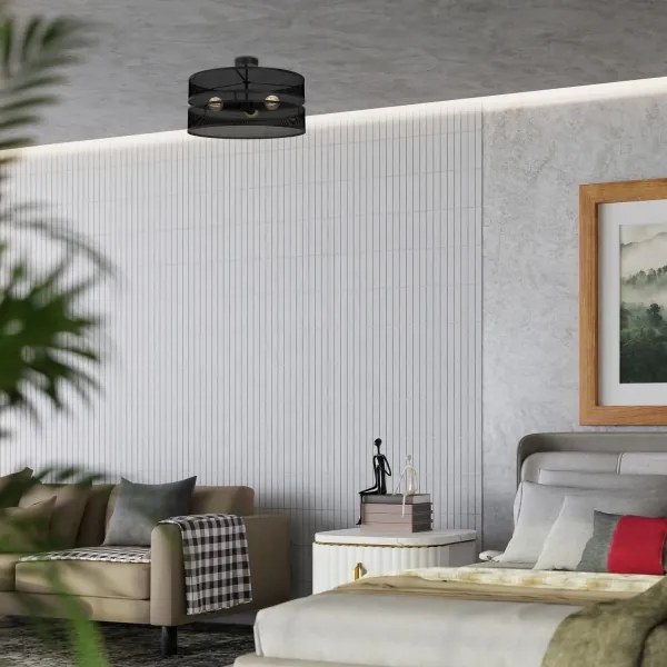 Lustră aplicată GLUM 3xE27/60W/230V neagră