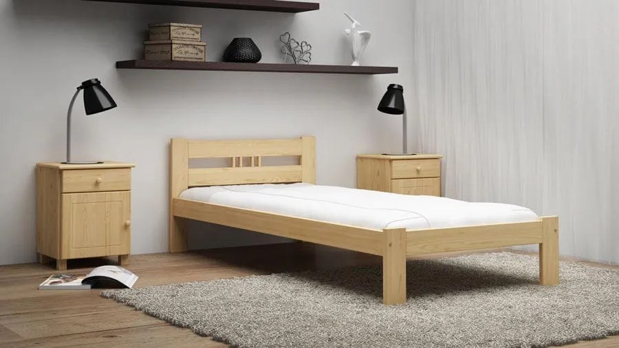 Pat ecologic din lemn Emilia 100x200 nevopsit cu somieră