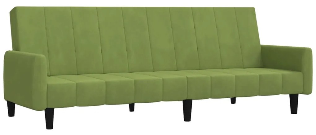 337382 vidaXL Canapea extensibilă cu 2 locuri, verde deschis, catifea