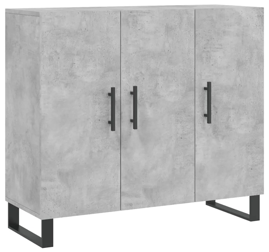 828136 vidaXL Dulap, gri beton, 90x34x80 cm, lemn compozit