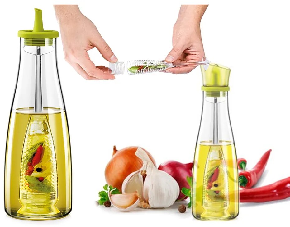Recipient pentru ulei cu sită de filtrare, 500 ml
