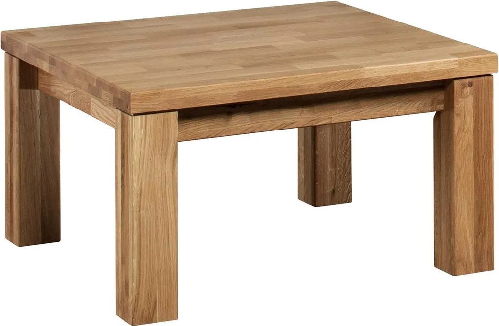 Masă stejar masiv Cafea Lucca, 44,4 × 75 × 75 cm