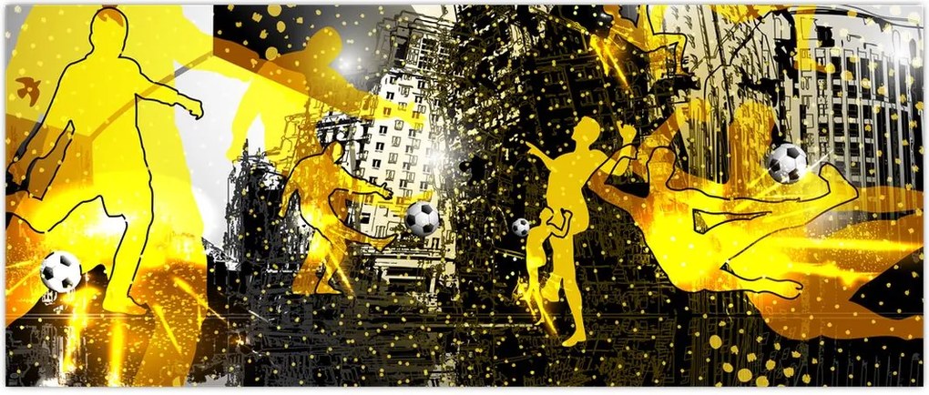 Tablou - Fotbal în marele oraș (120x50 cm)