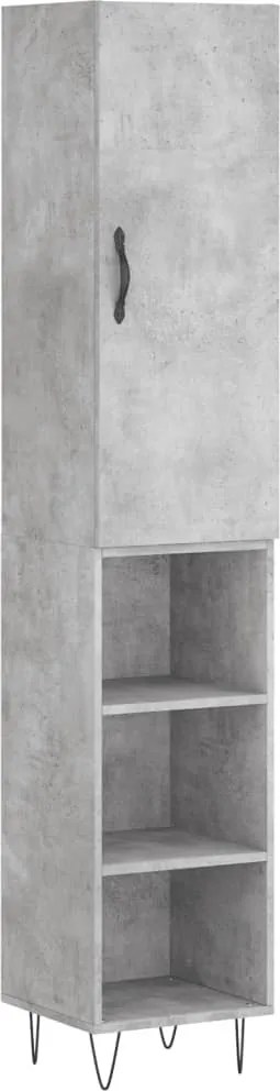 vidaXL Dulap înalt, gri beton, 34,5x34x180 cm, lemn prelucrat