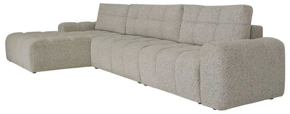 Colțar modular maro deschis extensibil/cu spațiu de depozitare (cu colț pe partea stângă) Lulu – Miuform