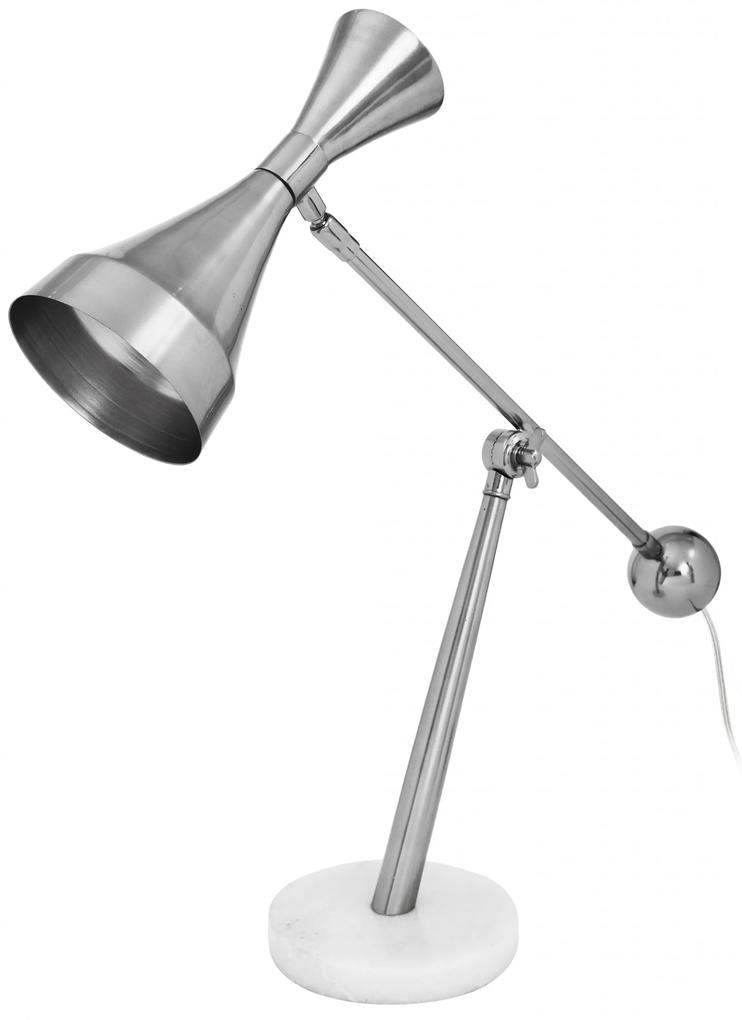 Lampa de birou din metal Cosima, argintie, un bec
