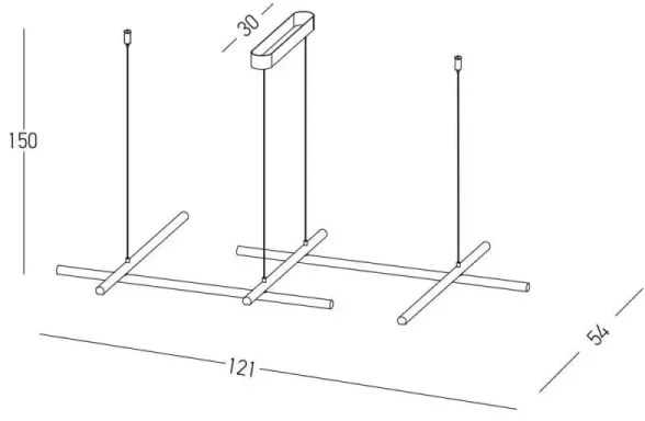 Lustră LED pe cablu dimabilă LED/50W/230V auriu Zambelis 22242