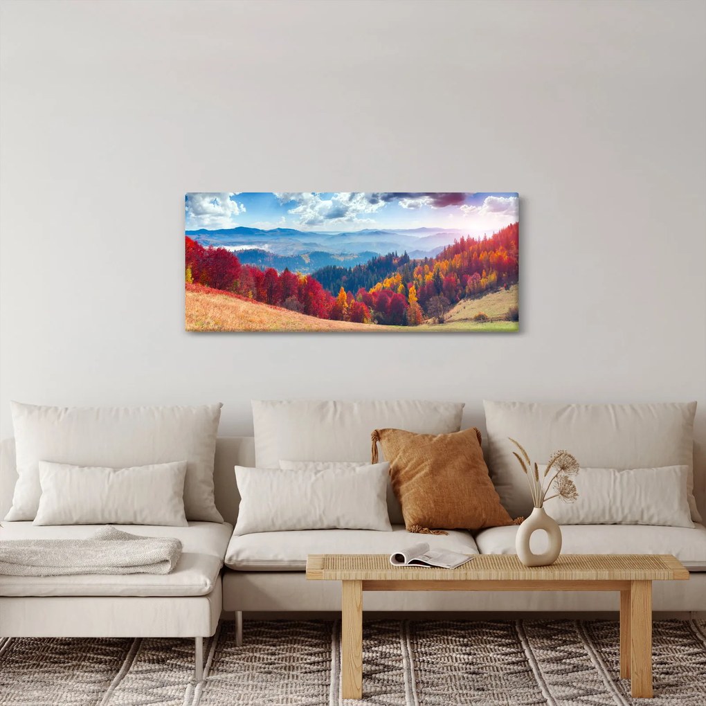 Tablou cu peisaj de toamnă pitoresc (120x50 cm)