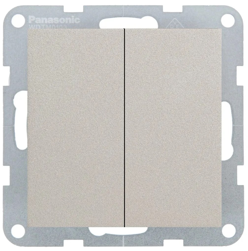 Intrerupator dublu 10A, IP20, Bronz, Panasonic Karre Plus 55