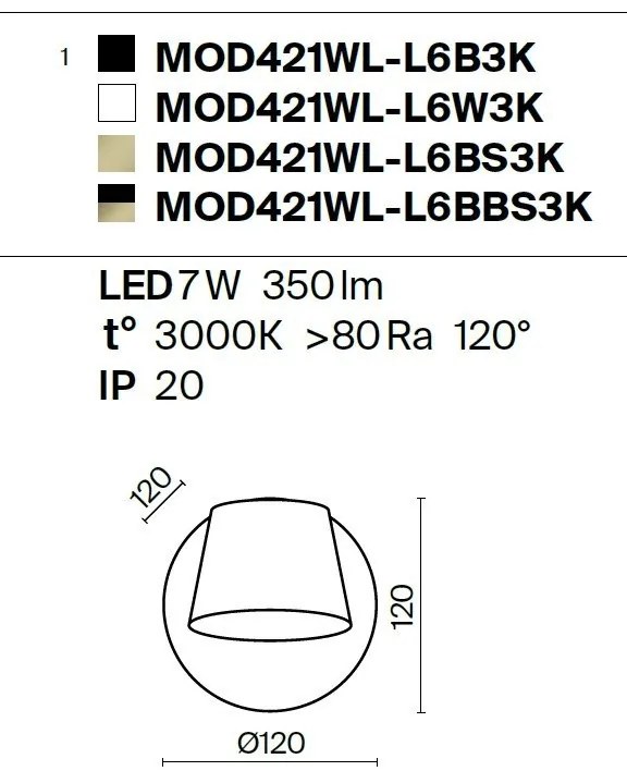 Aplica LED de perete design modern Pixel negru, alama