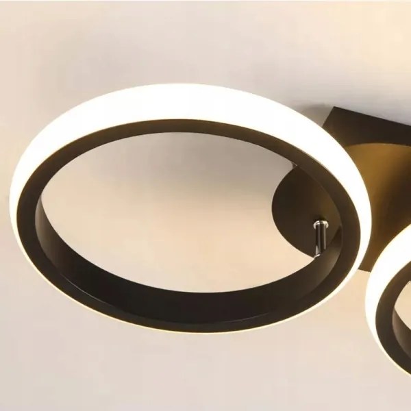 Plafonieră dimabilă LED/30W/230V 3000-6500K neagră Wi-Fi Tuya + telecomandă