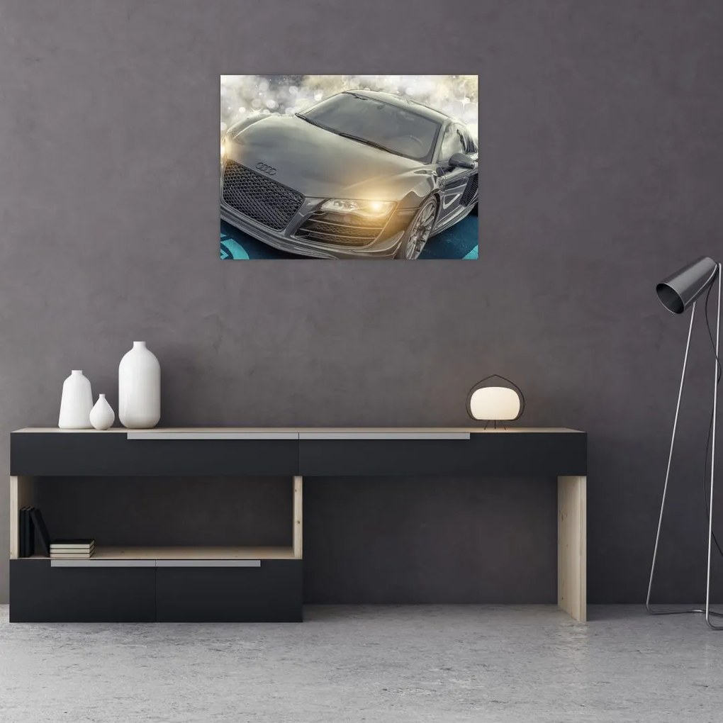 Tablou pe sticlă cu Audi - gri (70x50 cm)