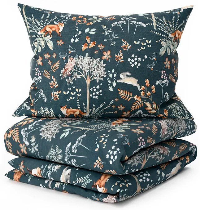 Lenjerie de pat din microfibra THE FOX AND THE HARE verde inchis Dimensiune lenjerie de pat: 2 buc 70 x 90 cm | 200 x 220 cm