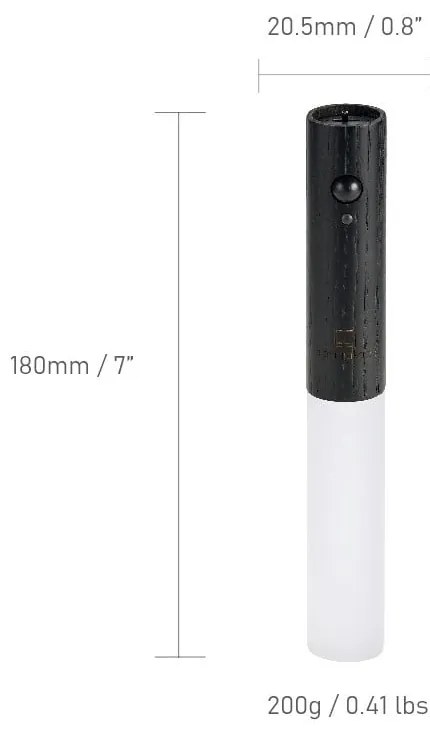 Aplică de perete neagră LED cu USB Baton – Gingko