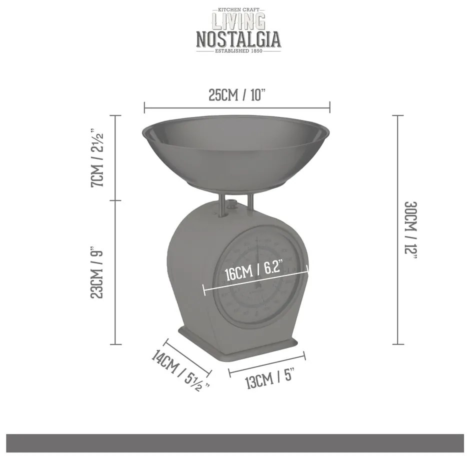Cântar de bucătărie Kitchen Craft Living Nostalgia, 4 kg, crem