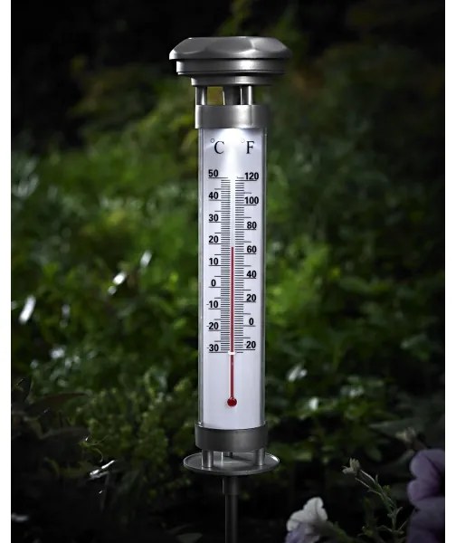 Grundig 89640 - Lampă solară LED cu termometru 1xLED/1,2V 600mAh IP44