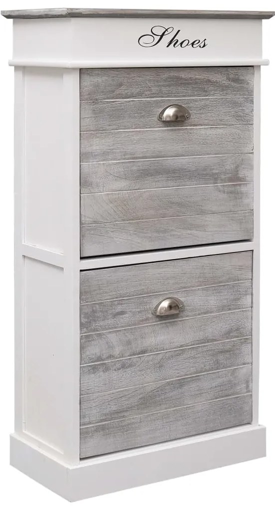 vidaXL Pantofar, gri, 50x28x98 cm, lemn de paulownia