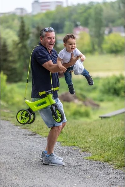 Funny Wheels - Bicicletă de echilibru 2 în 1 RIDER SUPER SPORT, verde/negru