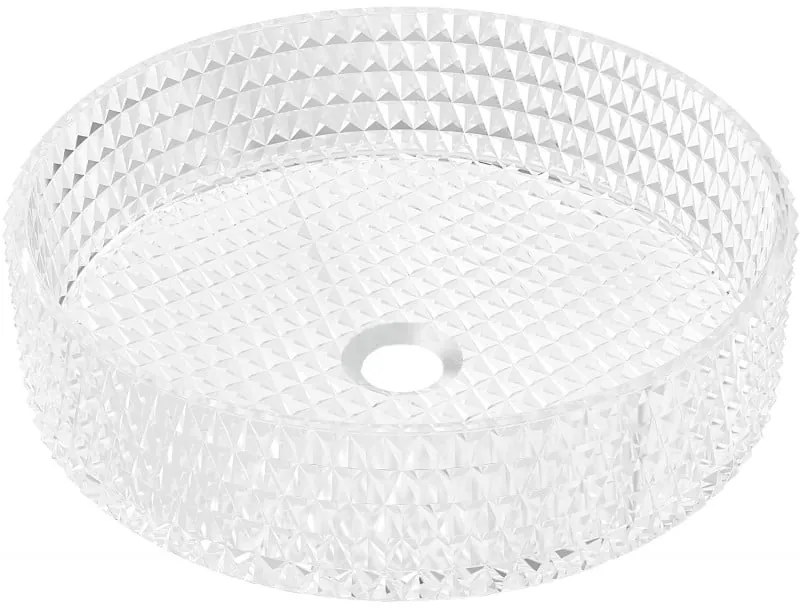 Mexen Aura sticlă chiuvetă pe blat 39 x 39 cm, Transparent - 24013900