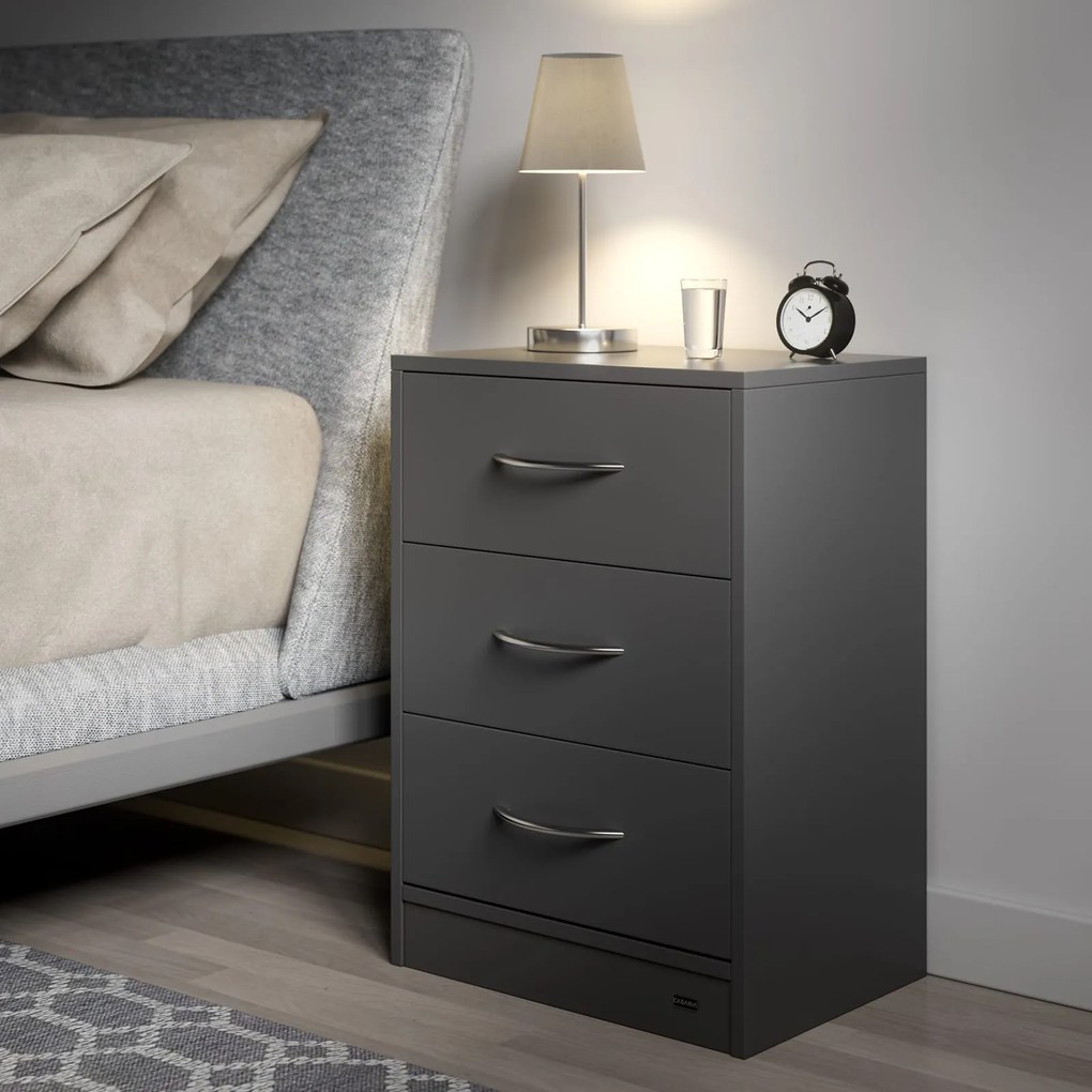 Noptieră ELOISE cu iluminare, 54x39x28cm, antracit Casaria