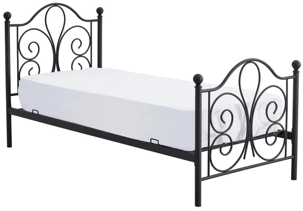 Pat metalic Panama Negru – 90 x 200 cm