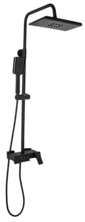 Coloană de Duș cu Pară și Pălărie Reglabilă, Alamă Sanitară, Negru Model 9920H – Design Elegant și Funcțional pentru Baia Ta