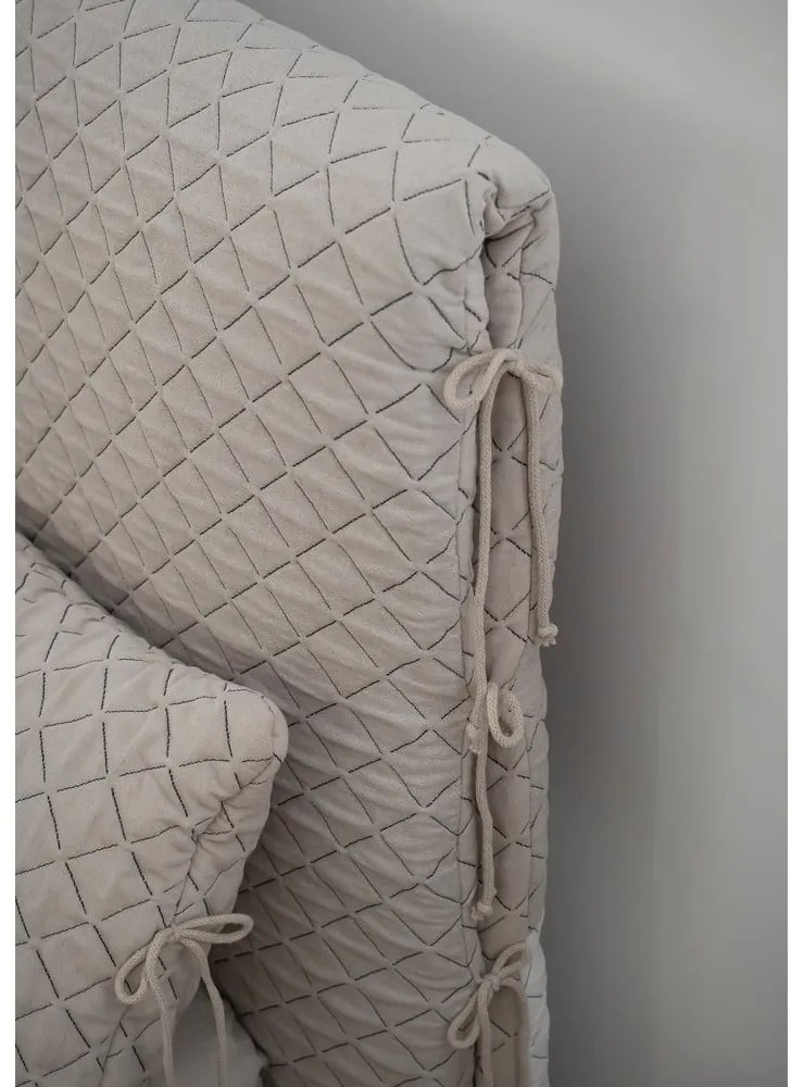 Pat matrimonial bej tapițat și somieră 160x200 cm Sleepy Luna – Miuform