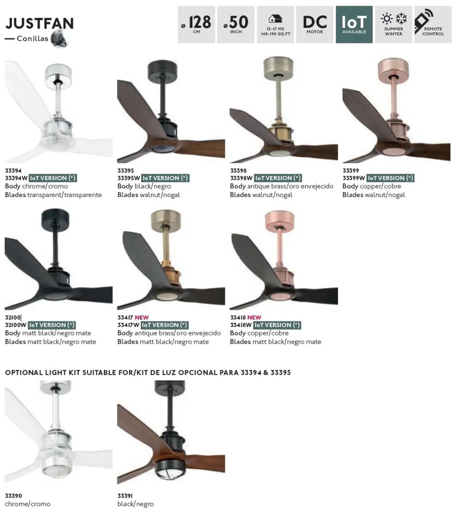 Ventilator de tavan cu telecomanda design modern JUST FAN negru