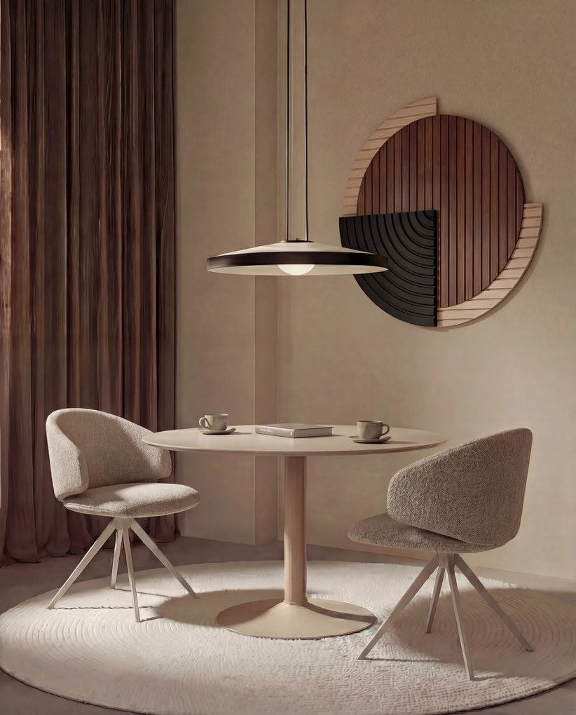 MAZZONI EXPORT KORFU Bej (Cașmir) - MASĂ ROTUNDĂ 110 cm PENTRU BUCĂTĂRIE DINING LIVING FURNIR