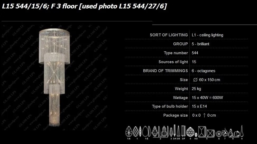 Lustra spirala Cristal Bohemia L15 512/24/3