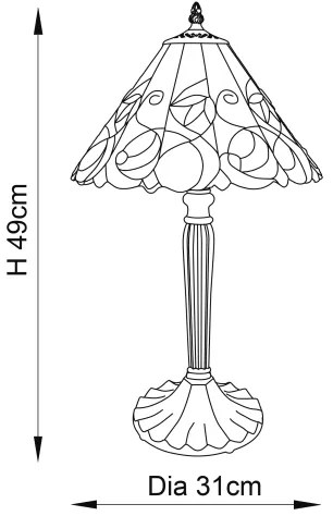 Endon 64195 - Lampă de masă Tiffany JAMELIA 1xE27/60W/230V, Ø 31 cm