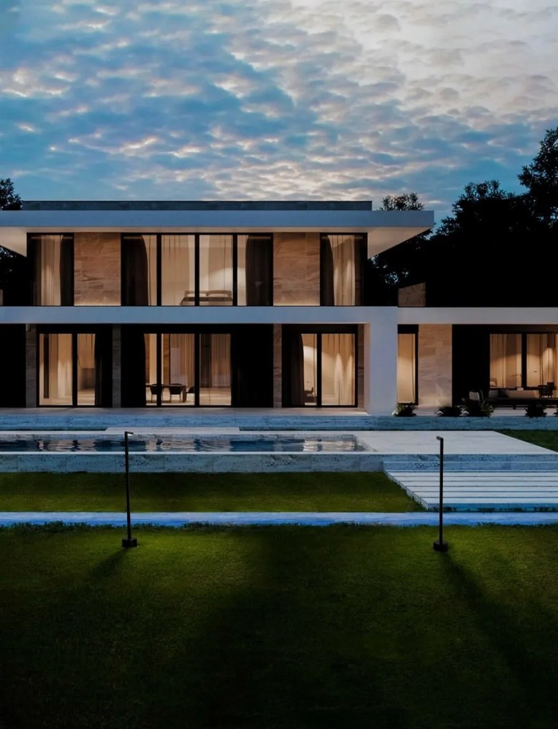 Stalp LED iluminat exterior modern IP65 PIPE H-90cm negru