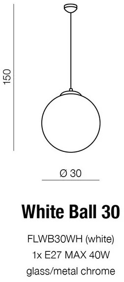 Pendul stil modern 30cm Ball alb