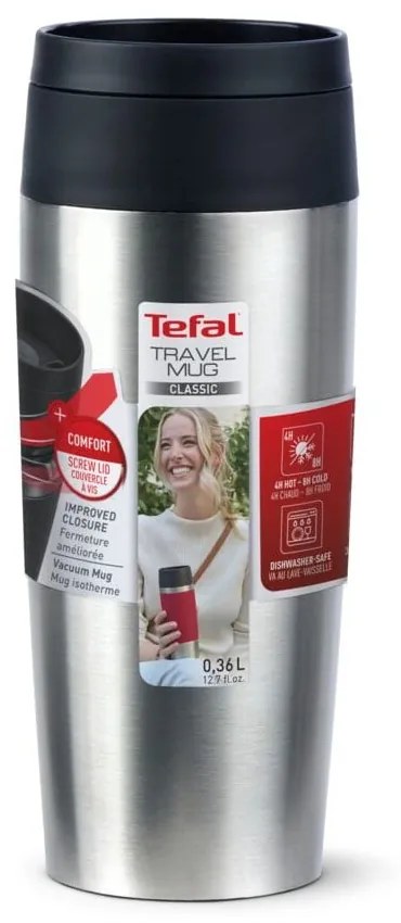 Cană de voiaj argintie 360 ml – Tefal