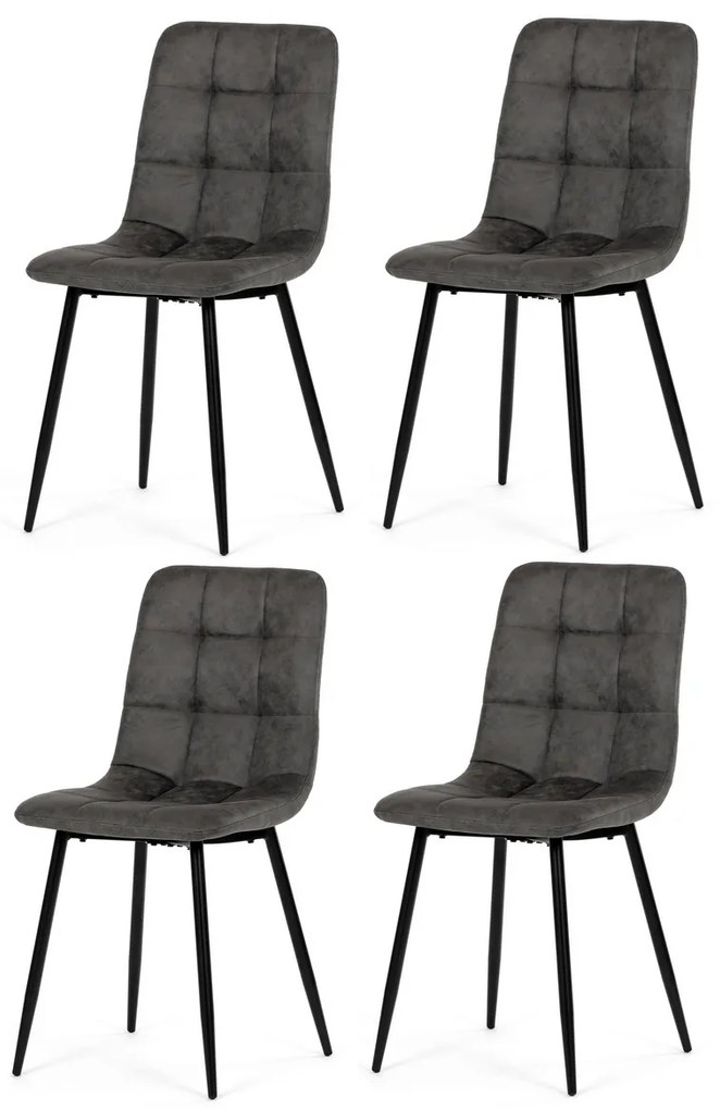 Set de scaune de sufragerie Vintage CT-281 BK3, 4buc
