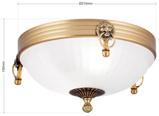 Plafonieră Orion DL 7-522/31 ROCCA 2xE27/60W/230V d. 31 cm bronz/alb