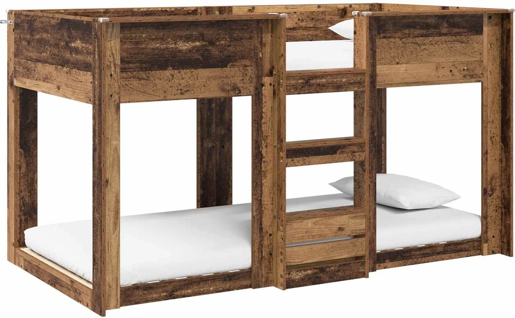 vidaXL Pat Etajat pentru Copii Lemn vechi 100 x 200 cm Lemn compozit