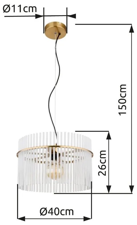 Lustra moderna suspendata GORLEY auriu, 40cm