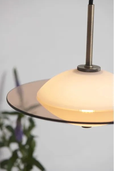 Halo Design 743599 - Pendul ORBIT pe cablu, 1xG9/7W/230V, Ø 24 cm, alb/alamă/fumuriu.