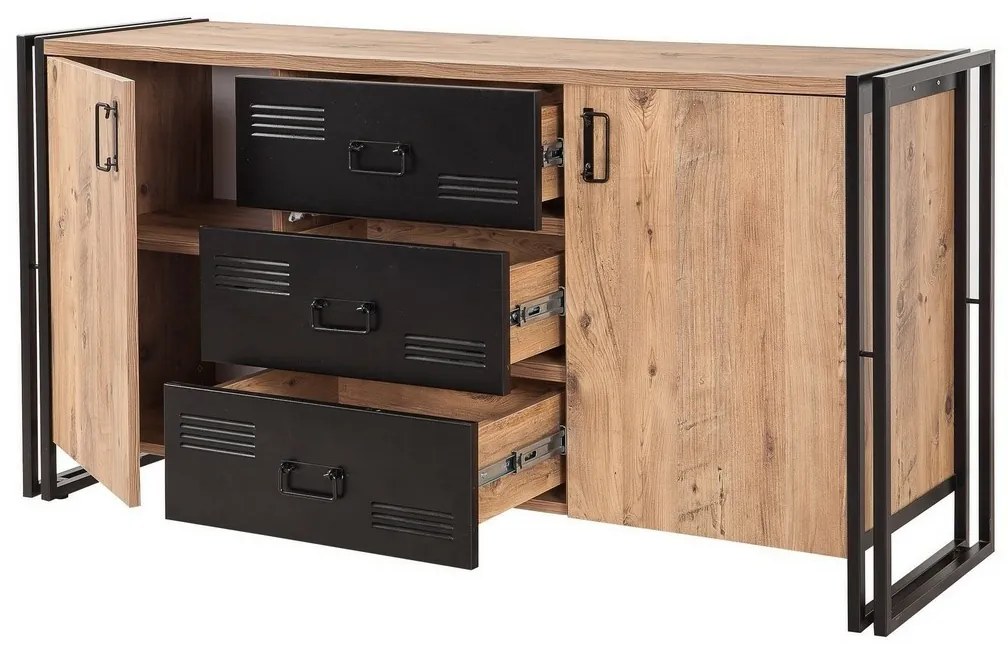 Comodă Cosmo Atlantic Pine and Black