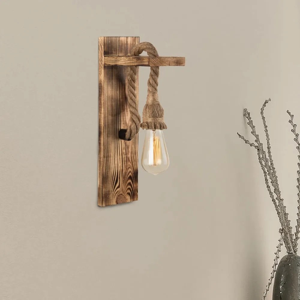 Aplică de perete în culoare naturală Woody – Squid Lighting